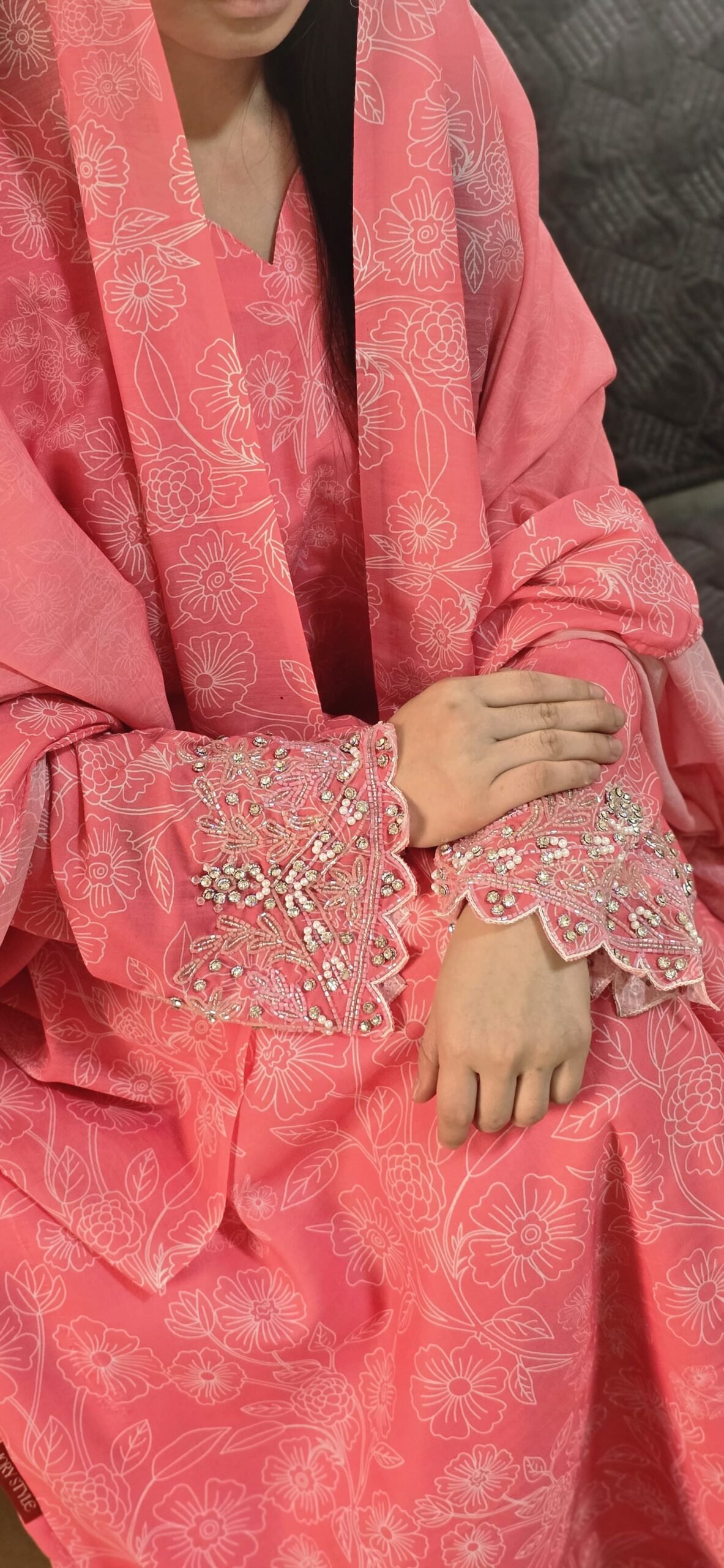 مخور اكمام جاهز ويل قطن طول55 - الصورة 2